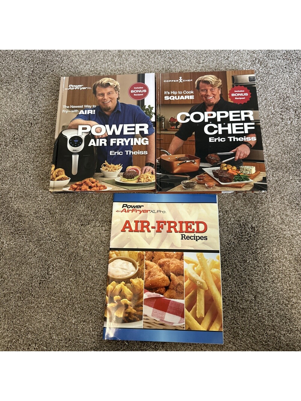 Books by Eric Theiss, Power AirFryer, Copper Chef, Other Recipe Book Lot Of 3